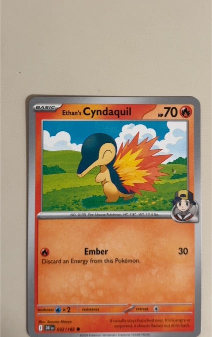 2025 Pokemon Scarlet & Violet SV10: Destined Rivals #032 Ethan's Cyndaquil — front
