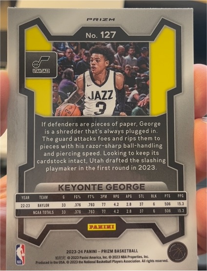 2023-24 Panini Prizm #127 Keyonte George — front
