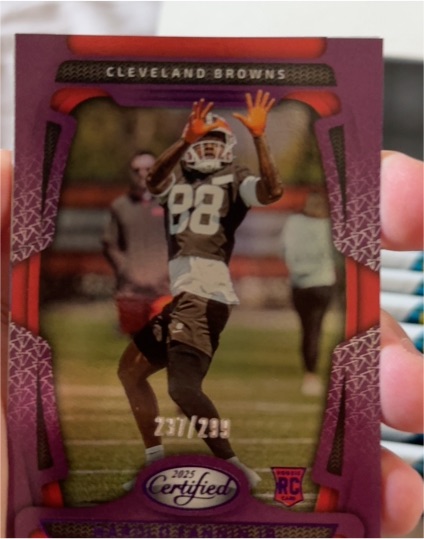 2025 Panini Certified #53 Brock Bowers Mirror Purple — front