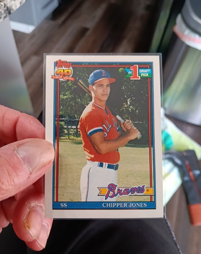 1991 Topps #1 Chipper Jones Draft Pick Rookie Card — front