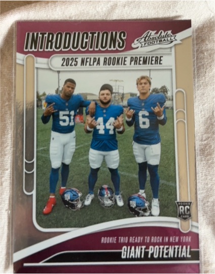 2025 Panini Absolute #I-CSO Giant Potential Introductions Jaxson Dart Cam Skattebo Abdul Carter — front