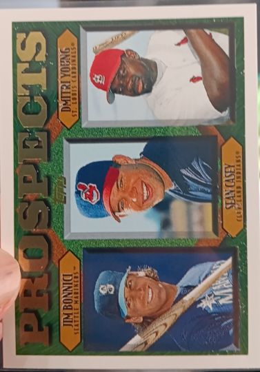 1997 Topps #202 Jim Bonnici / Sean Casey / Dmitri Young — front