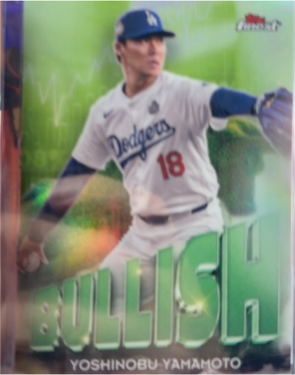 2025 Topps Finest #B-24 Yoshinobu Yamamoto Bullish — front