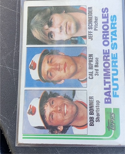 1982 Topps #21 Baltimore Orioles Future Stars Cal Ripken Jr., Bob Bonner, Jeff Schneider — front