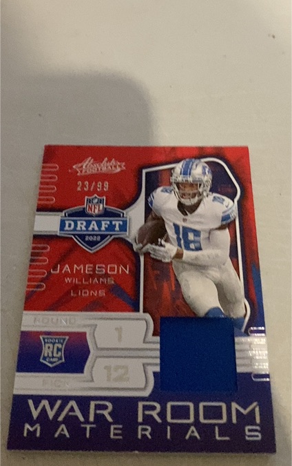 2022 Panini Absolute War Room Materials #23 Jameson Williams — front