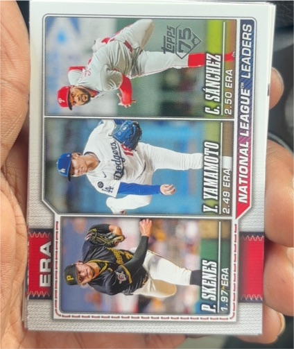 2026 Topps Series 1 #203 Paul Skenes / Yoshinobu Yamamoto / Cristopher Sánchez — front