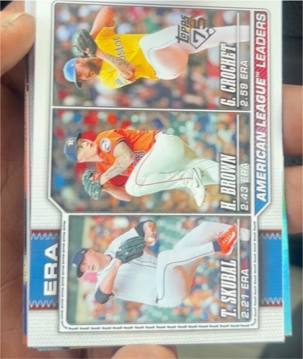 2026 Topps Series 1 #327 Garrett Crochet/Hunter Brown/Tarik Skubal AL ERA Leaders — front