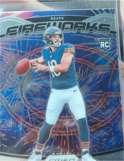 2024 Panini Prizm #25 Caleb Williams Fireworks Rookie RC Chicago Bears — front