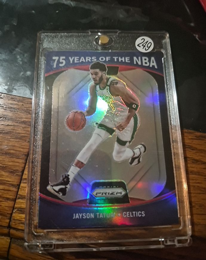 2021-22 Panini Prizm #4 Jayson Tatum 75 Years of the NBA Silver Prizm — front