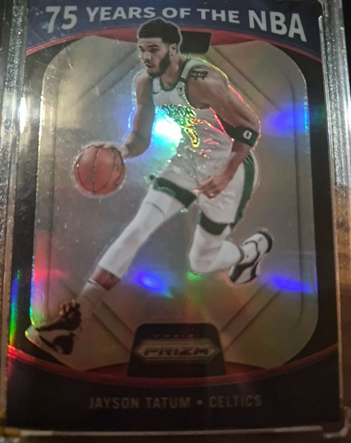 2021-22 Panini Prizm 75 Years of the NBA Silver Prizm #4 Jayson Tatum — front