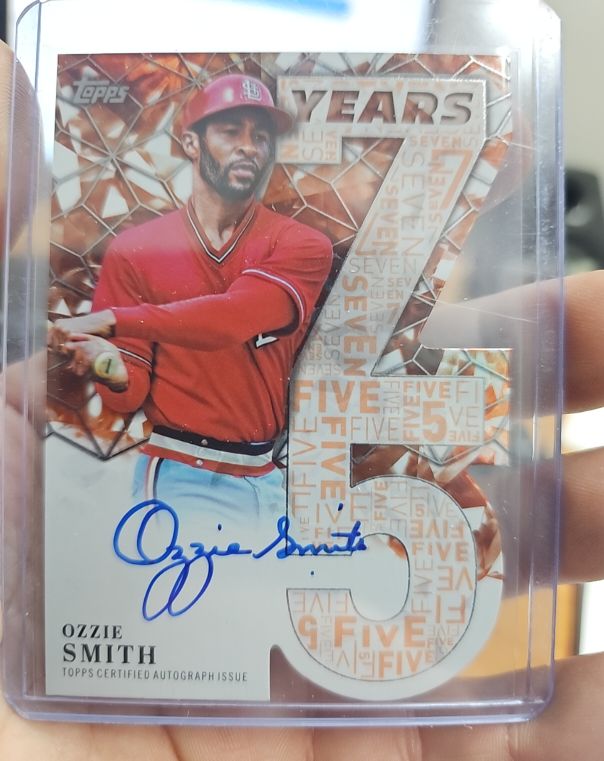 2026 Topps Series 1 75 Years Die Cut Autograph Ozzie Smith — front