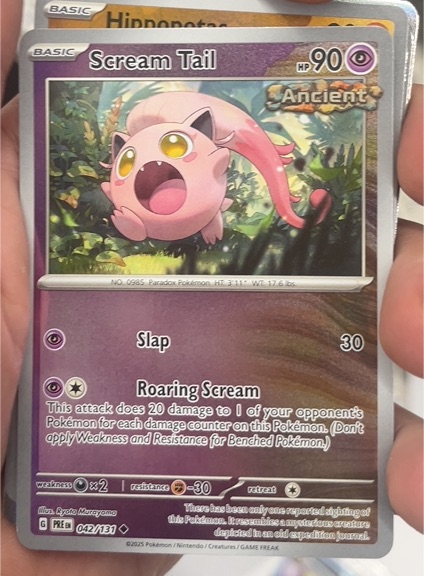 2023 Pokémon SV: Prismatic Evolutions #042 Scream Tail Ancient — front