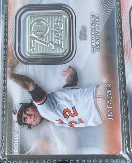 2021 Topps Update #T70P-JP Jim Palmer Topps 70th Anniversary Patch — front