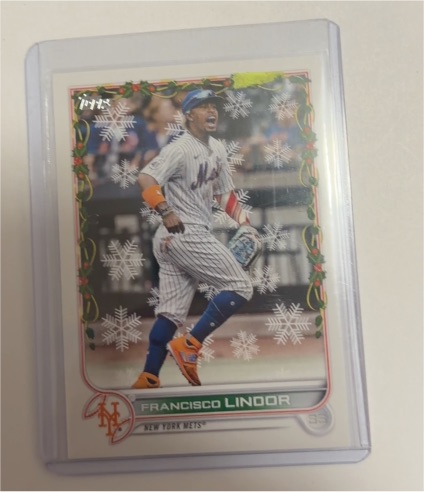 2022 Topps Holiday #HW90 Francisco Lindor — front