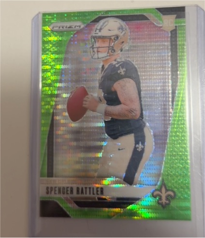 2024 Panini Prizm #388 Spencer Rattler Neon Green Pulsar Rookie — front