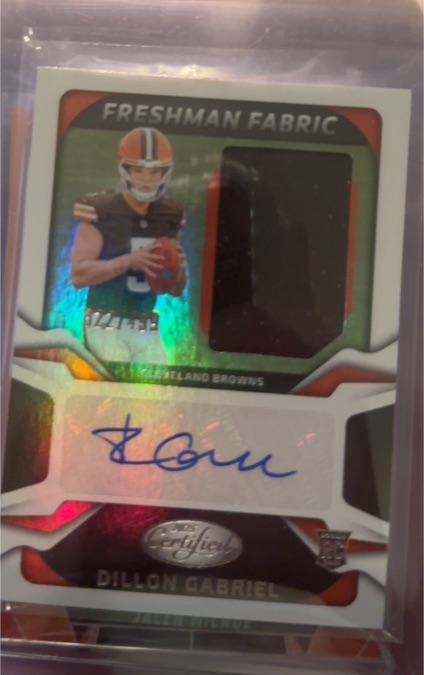 2025 Panini Certified #FBC-DG Dillon Gabriel Freshman Fabric Rookie Patch Auto — front