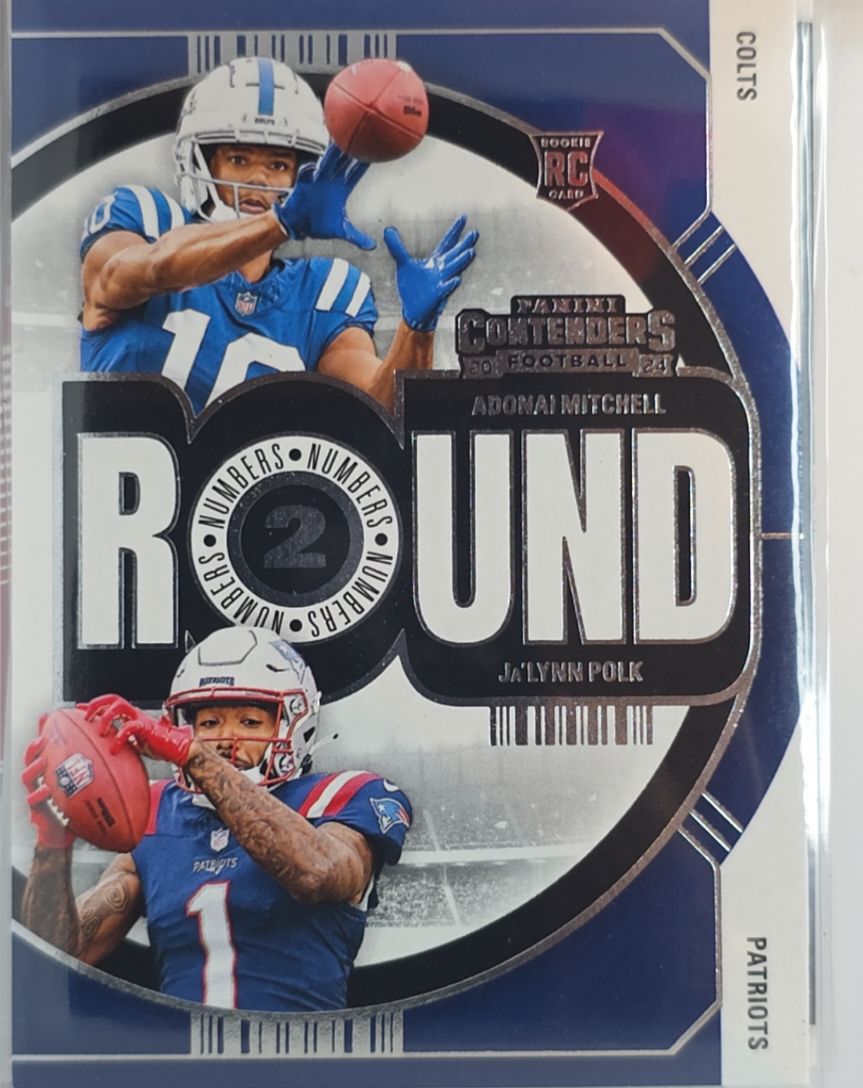 2024 Panini Contenders Round Numbers #10 Adonai Mitchell/Ja'Lynn Polk — front