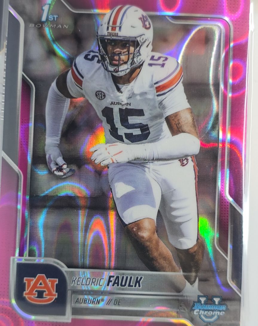 2025 Bowman University Chrome #6 Keldric Faulk — front