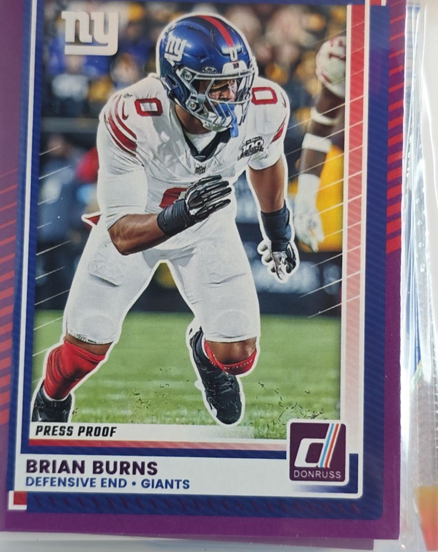 2025 Donruss #181 Brian Burns Press Proof Purple — front