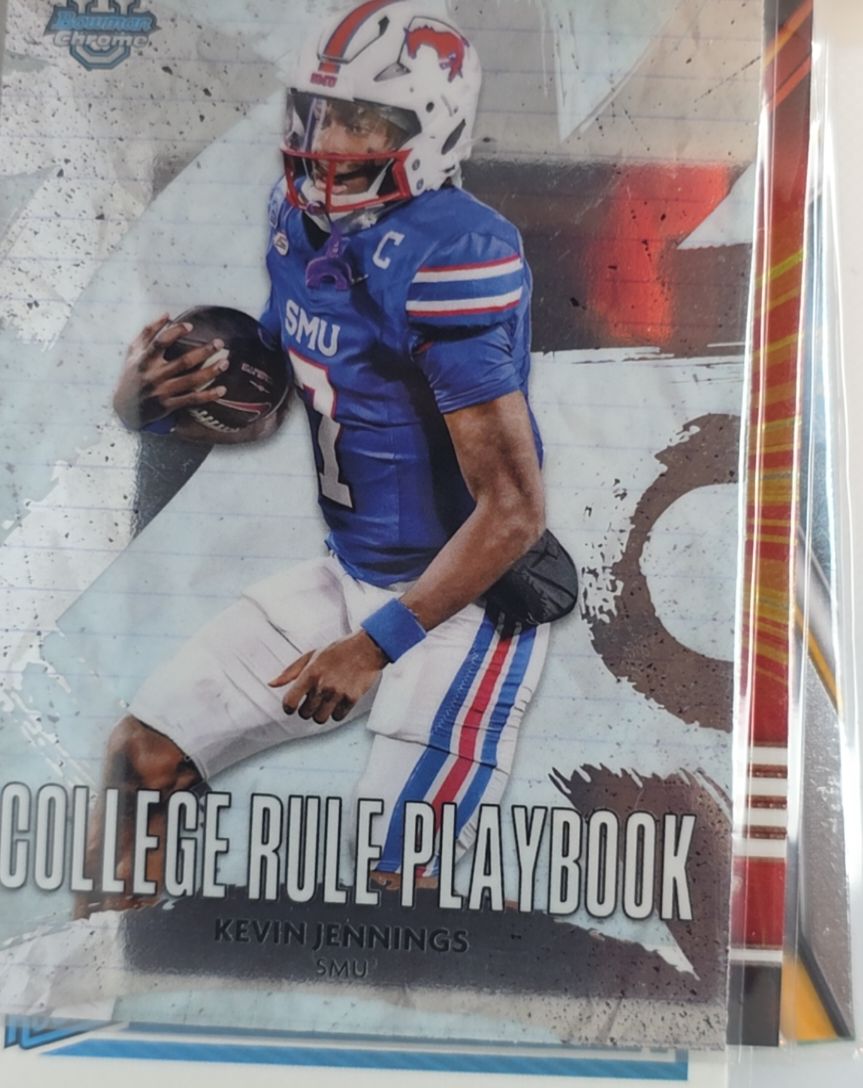 2025 Bowman University Chrome #CRP-5 Kevin Jennings College Rule Playbook — front