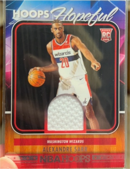 2024-25 Panini NBA Hoops Hoops Hopeful Memorabilia #HHM-ASW Alexandre Sarr — front