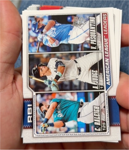 2026 Topps Series 1 #211 Cal Raleigh / Aaron Judge / Vinnie Pasquantino AL RBI Leaders — front