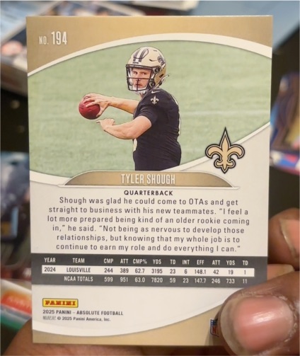 2025 Panini Absolute Football #194 Tyler Shough — front
