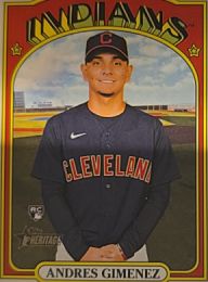 2021 Topps Heritage #569 Andres Gimenez Cleveland Indians — front