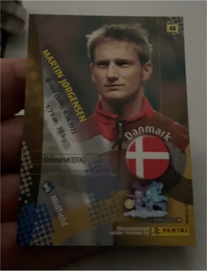 1998 Panini FIFA World Cup #48 Martin Jorgensen — front