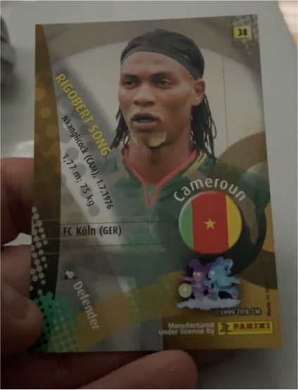 1999 Panini FIFA #38 Rigobert Song — front