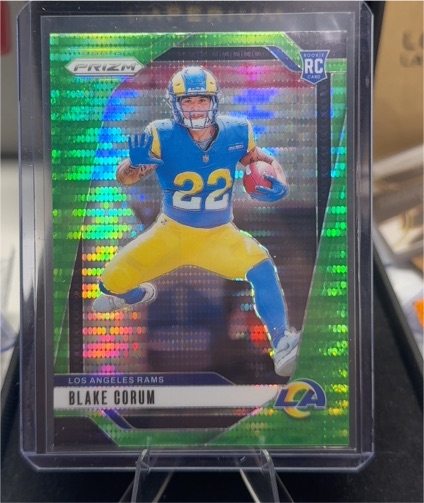 2024 Panini Prizm #308 Blake Corum Neon Green Pulsar Prizm Rookie — front