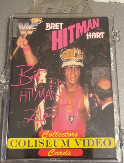 1990 Coliseum Video Bret Hitman Hart Wrestling Card — front