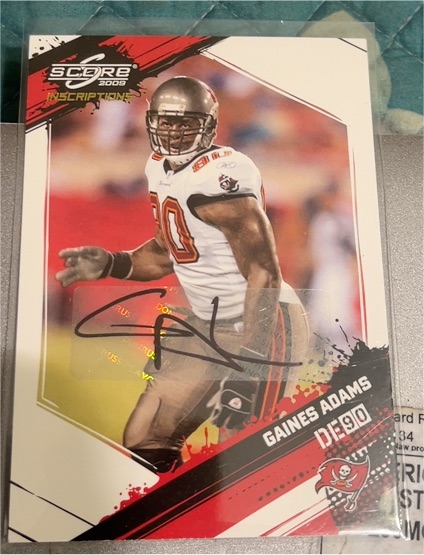 2009 Score Inscriptions #DE90 Gaines Adams — front