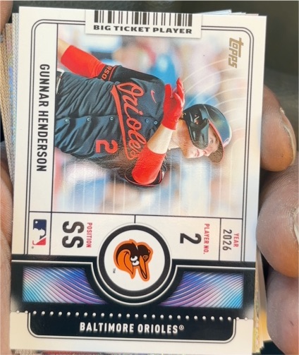 2026 Topps Series 1 Big Ticket Player #BTP-4 Gunnar Henderson — front