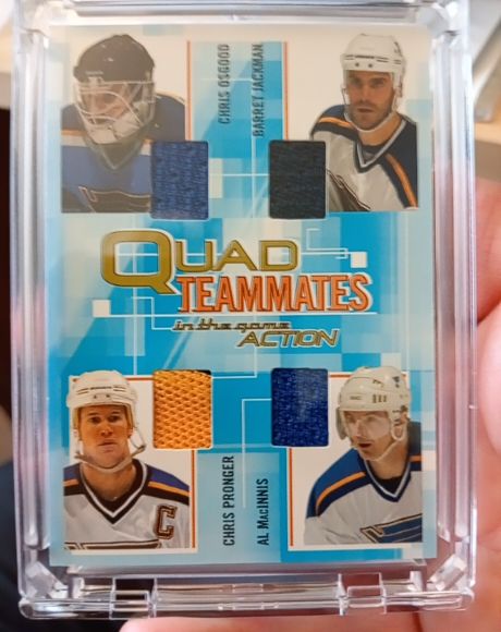 2003 ITG Action Quad Teammates Chris Pronger Al MacInnis Chris Osgood Barrett Jackman — front