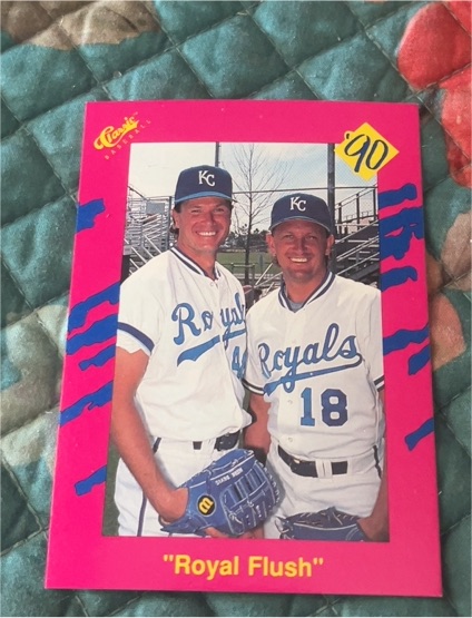 1990 Classic Update #NNO Royal Flush Mark Davis Bret Saberhagen — front