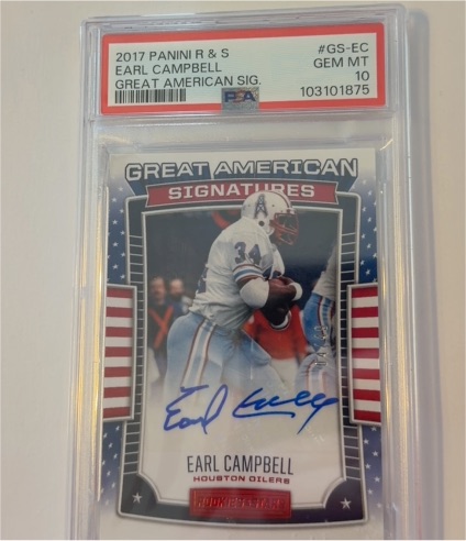 2017 Panini Rookies & Stars #GS-EC Earl Campbell Great American Signatures — front