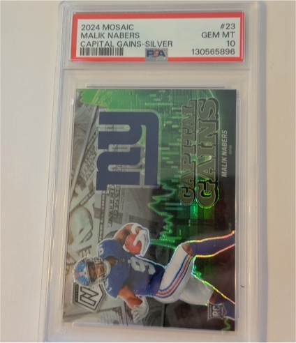 2024 Panini Mosaic #23 Malik Nabers Capital Gains Silver — front