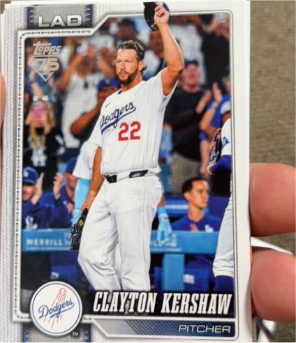 2026 Topps Series 1 #22 Clayton Kershaw — front