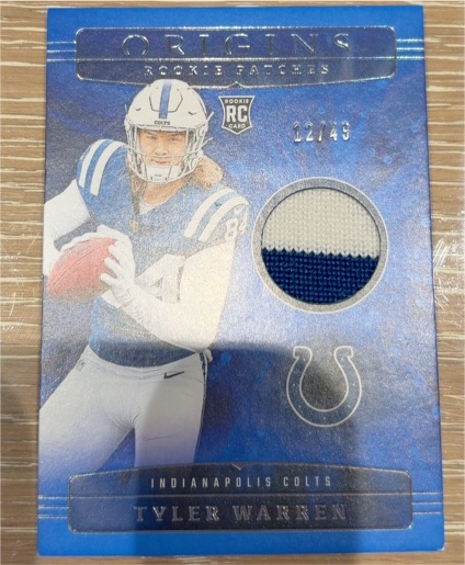 2025 Panini Origins Rookie Patches #RPH-TWN Tyler Warren — front