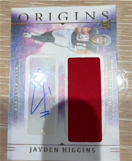 2025 Panini Origins Rookie Jumbo Jersey Auto #RJJ-JHS Jayden Higgins — front