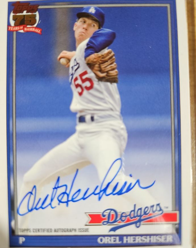 1991 Topps #555 Orel Hershiser — front
