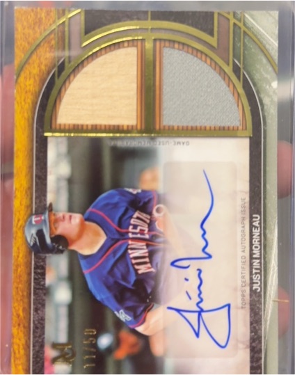 2025 Topps Museum Collection Dual Relic Auto Justin Morneau — front