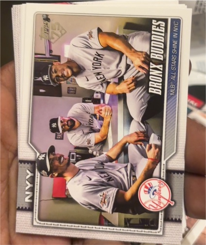 2026 Topps Series 1 #302 Bronx Buddies Aaron Judge, Max Fried, Carlos Rodon — front