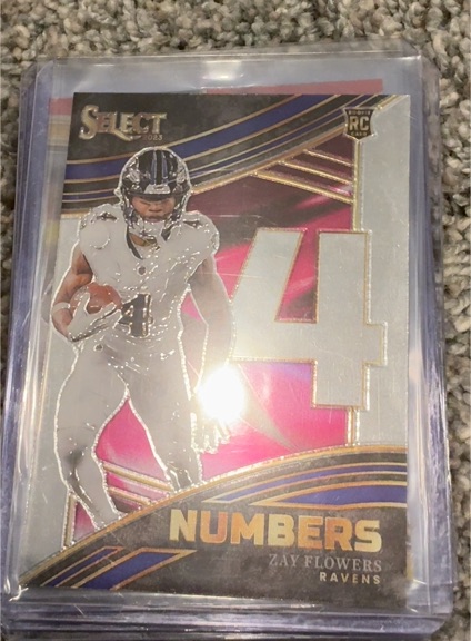 2023 Panini Select #NMB-ZFL Zay Flowers Numbers Rookie — front