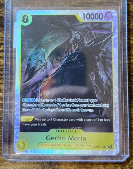 One Piece CCG OP14-104 Gecko Moria The Azure Sea's Seven — front