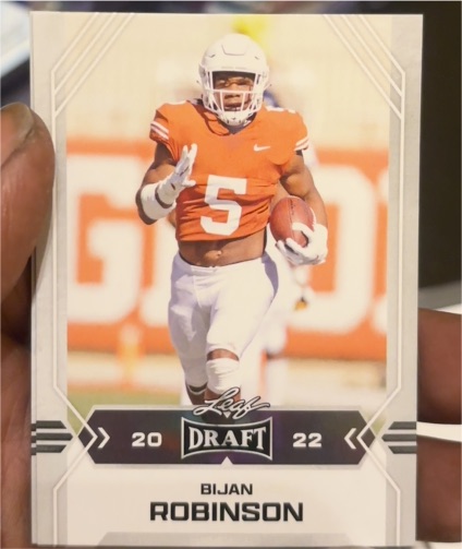2022 Leaf Draft #01 Bijan Robinson — front