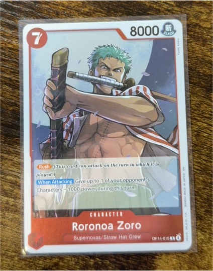 2025 One Piece The Azure Sea's Seven #OP14-015 Roronoa Zoro — front