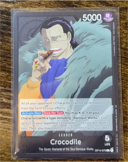 One Piece TCG 2023 OP14-079 Crocodile The Azure Sea's Seven Leader — front