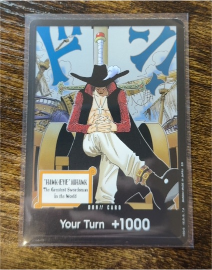 One Piece TCG OP14 Dracule Mihawk DON!! Card The Azure Sea's Seven — front